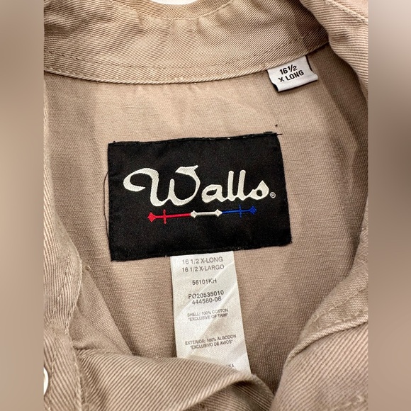 Walls - Thick Canvas Western-Cut Snap-Down Jac-Shirt, EUC 16 1/2 X-Long - Picture 11 of 13